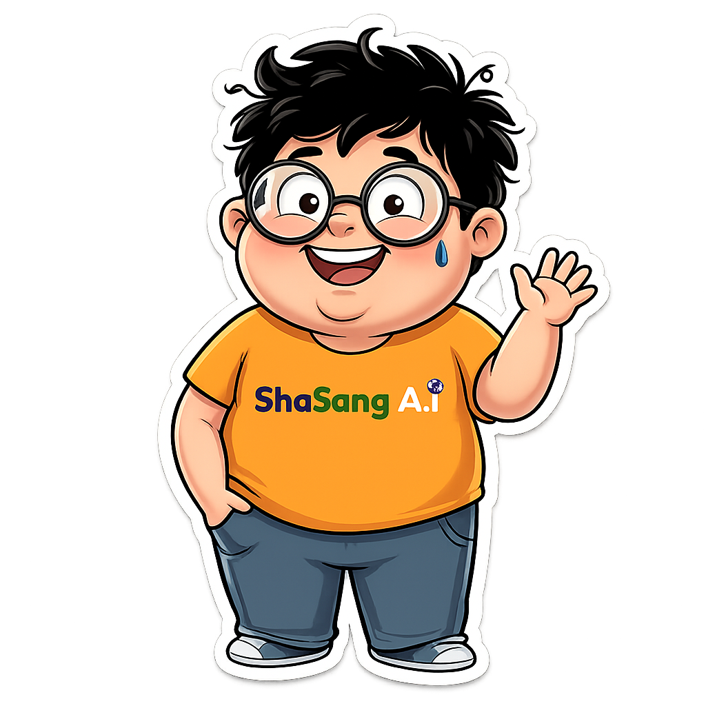 The friendly AI mascot for ShaSang A.I.